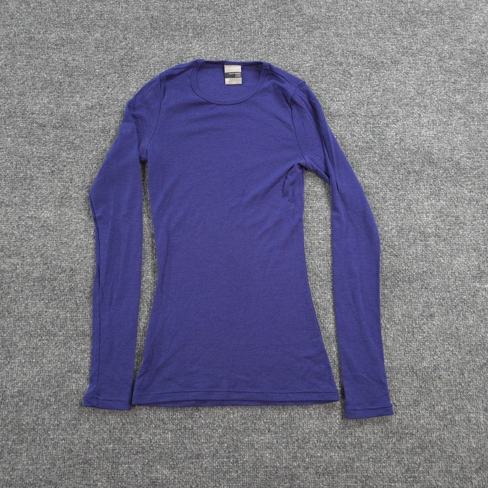 Icebreaker Shirt Womens XS Purple Bodyfit 200 Merino Wool Base Layer Hiking